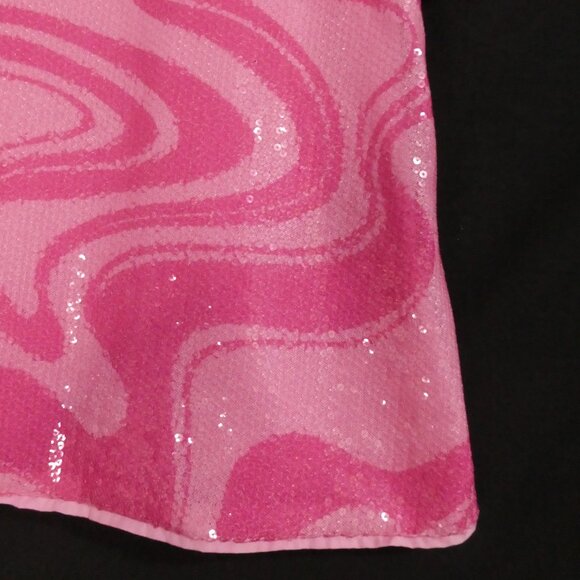 H&M | size 3T | Pink Marble Patterned Sequin Short Sleeve Dress | Button-Up Back - Picture 8 of 14